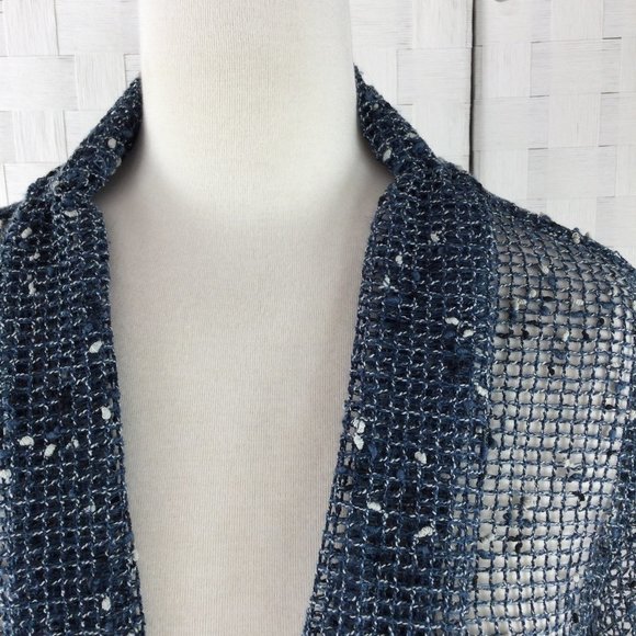 Krazy Kat Weave Blue Open Jacket, Size Large - Picture 4 of 8